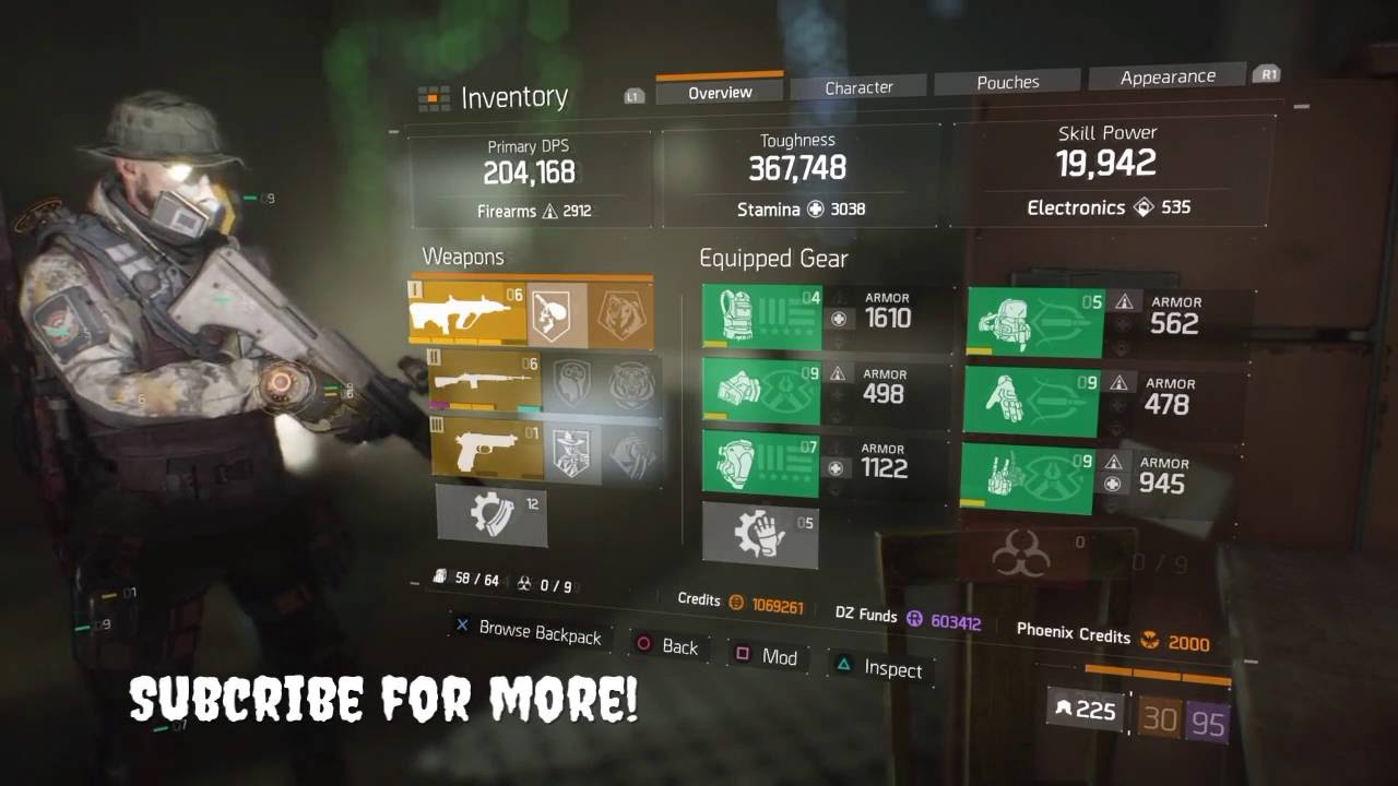 The division max gear mod slots